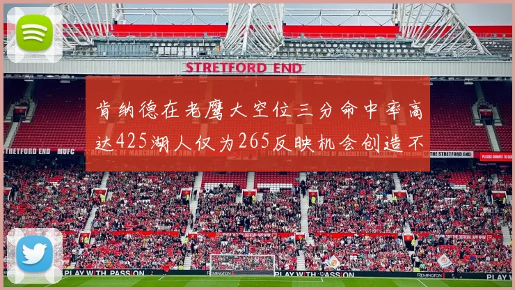 肯纳德在老鹰大空位三分命中率高达425湖人仅为265反映机会创造不足